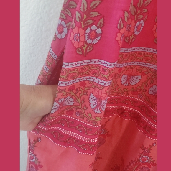 Le Cera Pink Print Sleeveless Cotton Summer Breezy Dress XL - Picture 5 of 7